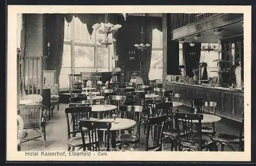 AK Elberfeld, Hotel Kaiserhof, Cafe, Innenansicht