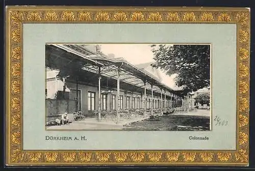 AK Dürkheim a. H., Colonnade, Ornament-Rahmen