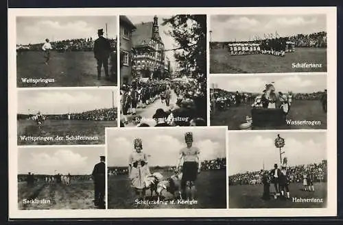 AK Markgröningen, Schäferlauf: Schäferkönig & Königin, Wassertragen, Wettspringen