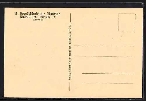 AK Berlin-Wedding, 8. Berufsschule für Mädchen, Ravenestr. 12, Küche II, Innenansicht