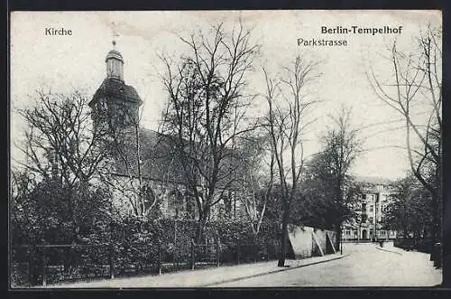 AK Berlin-Tempelhof, Kirche an der Parkstrasse