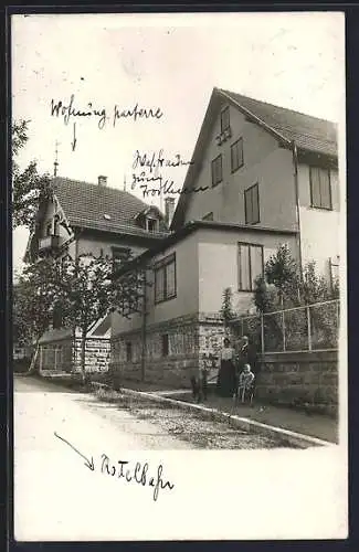 Foto-AK Altensteig, Strassenpartie mit Anwohnern 1914