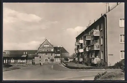 AK Bleicherode /Kr. Nordhausen, Bahnhof mit Strassenpartie