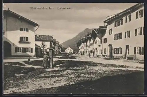 AK Mittenwald, Strasse am Untermarkt