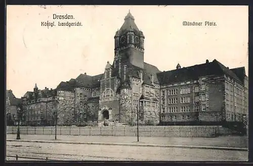 AK Dresden, Königliches Landgericht am Münchner Platz