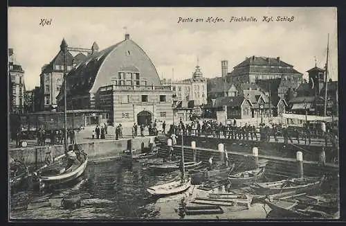 AK Kiel, Fischhalle und Königliches Schloss am Hafen