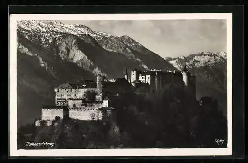 AK Salzburg, Festung Hohensalzburg mit Untersberg und Lattengebirge