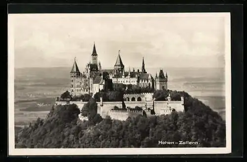 AK Bisingen-Zimmern, Blick zur Burg Hohenzollern