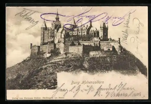 AK Bisingen, Burg Hohenzollern, Gesamtansicht