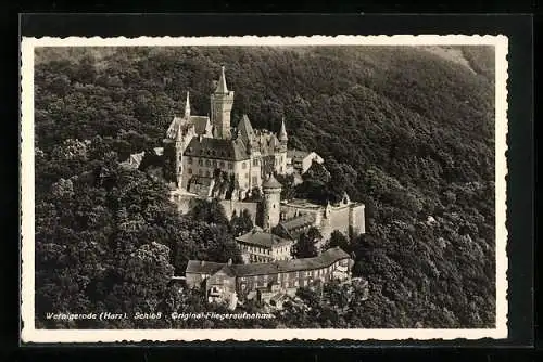 AK Wernigerode /Harz, Schloss, Fliegeraufnahme