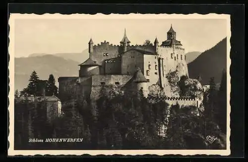 AK Hohenwerfen, Blick zum Schloss