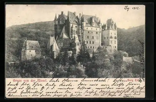 AK Gruss von der Mosel, Burg Eltz