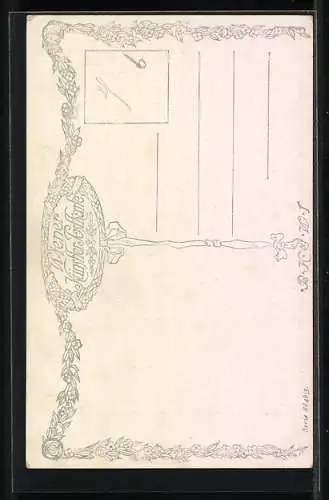 Künstler-AK Brüder Kohn (B.K.W.I) Nr. 884-b /3: Knospe, Frau mit weissem Schleier