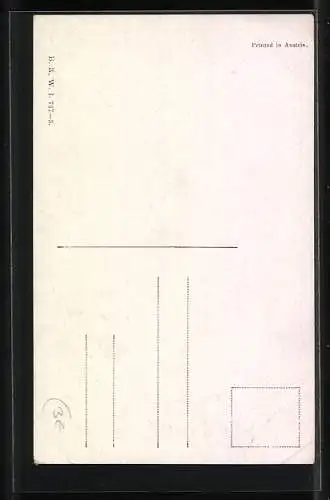 Künstler-AK Brüder Kohn (B.K.W.I) Nr. 737-5: Ein Mann im dreiteiligen Anzug mit Hut und Mantel