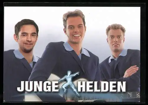 AK Musiker der Band Junge Helden in blauen Anzügen