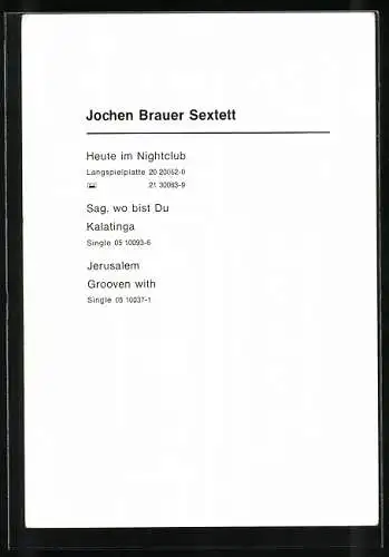 AK Musiker des Jochen Brauer Sextett mit Instrumenten, Autogramme