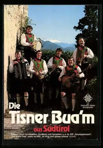 AK Musiker der Band Die Tisner Bua`m aus Südtirol