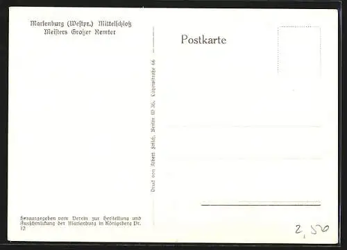 AK Marienburg / Malbork, Mittelschloss, Meisters Grosser Remter