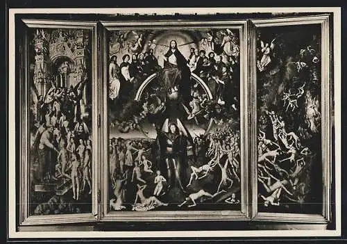 AK Danzig / Gdansk, Das jüngste Gericht von Hans Memling, Marienkirche