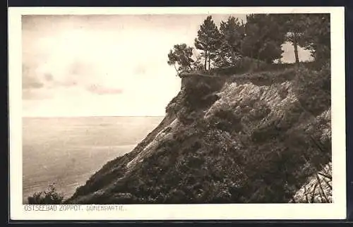 AK Zoppot /Ostsee, Dünenpartie, Steilküste