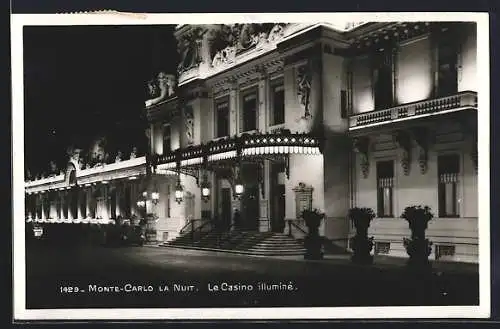 AK Monte-Carlo, La Nuit, Le Casino illuminé