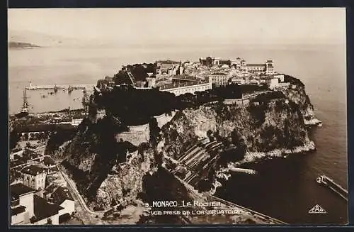 AK Monaco, Le Rocher, Vue prise de l`Observatoire