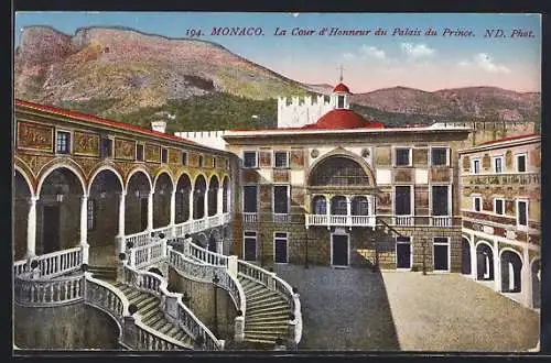 AK Monaco, La Cour d`Honneur du Palais du Prince