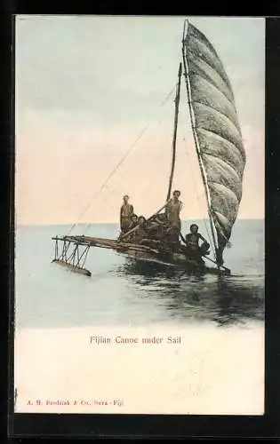 AK Fijian Canoe under Sail