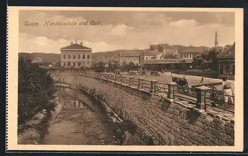 AK Tuzla, Handelsschule und Quai aus der Vogelschau