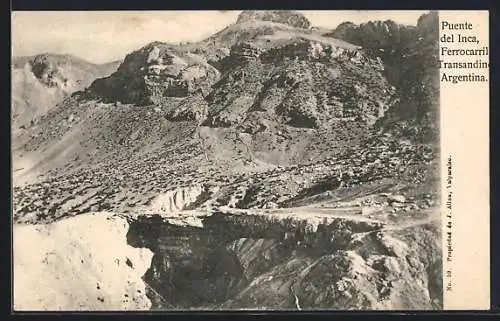 AK Puente del Inca, Ferrocarril Transandino Argentina, Panorama