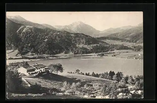 AK Tegernsee, Restaurant Pflieglhof mit Blick auf den Tegernsee