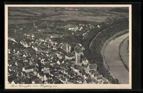 AK Bad Wimpfen, Ortsansicht vom Flugzeug aus