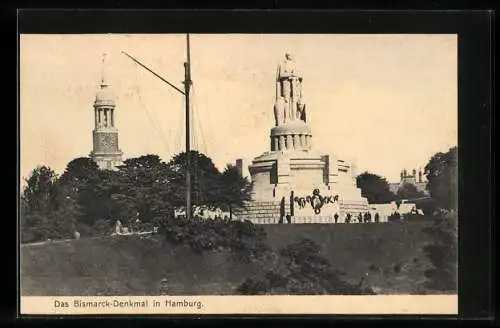 AK Hamburg-St.Pauli, Das Bismarck-Denkmal