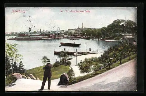 AK Hamburg-Neustadt, Partie an der Lombardsbrücke