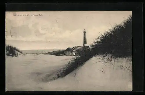 AK Hörnum /Sylt, Düne mit Blick zum Leuchtturm