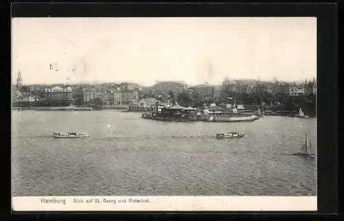 AK Hamburg-St.Georg, Blick auf St. Goerg und Alsterlust