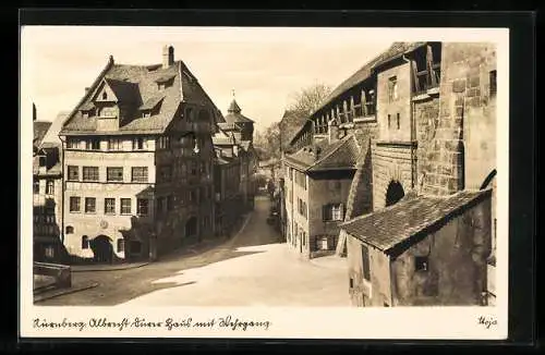 AK Nürnberg, Albrecht Dürer Haus mit Strassenblick