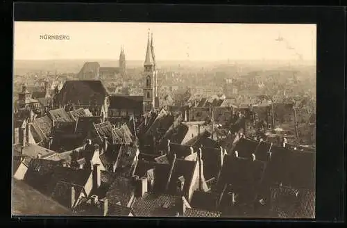 AK Nürnberg, Panoramablick über die Stadt