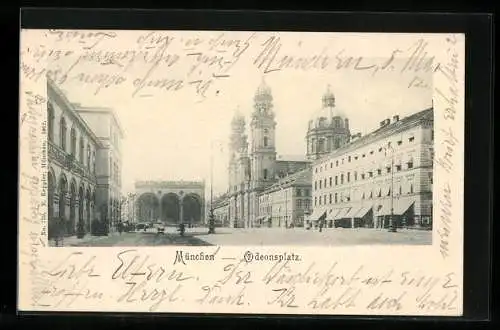 AK München, Blick über den Odeonsplatz