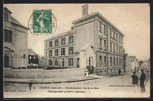 AK Ancenis, L`Ecole Joubert, rue de la Gare
