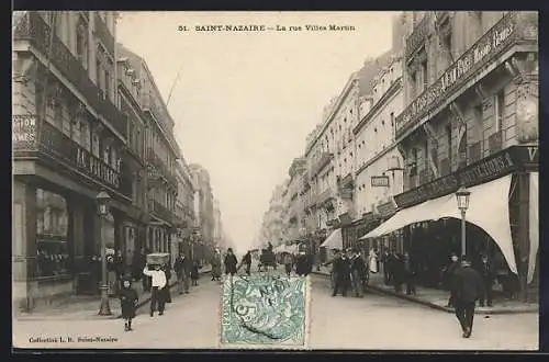 AK Saint-Nazaire, La rue Villés Martin