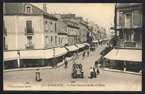 AK St-Nazaire, La Place Carnot et la Rue de Nantes