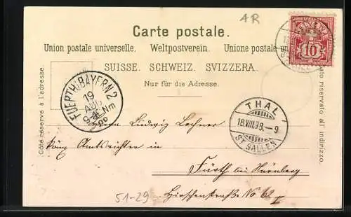 Lithographie Schweiz, Appenzeller Land, Appenzeller in Tracht