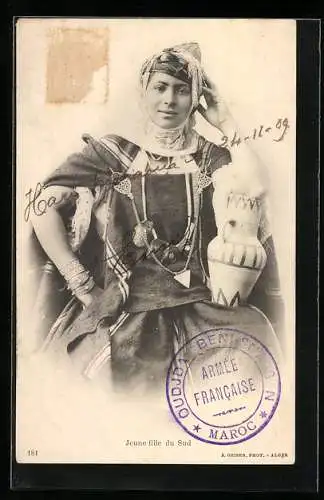 AK Jeue Fille du Sud, Portrait