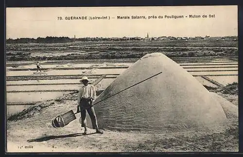 AK Guerande, Marais Salants pres du Pouliguen, Mulon de Sel, Salzabbau