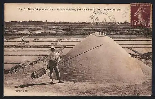 AK Guerande, Marais Salants pres du Pouliguen, Mulon de Sel, Salzabbau