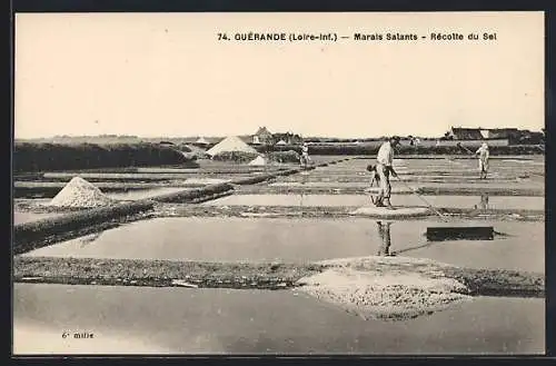 AK Guérande /Loire-Inf., Marais Salants, récolte du Sel