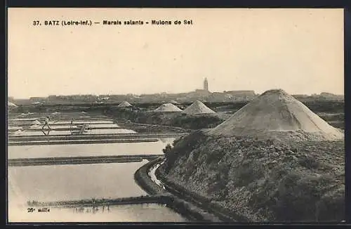 AK Batz, Marais salants, Mulons de Sel, Salzberge am Rand der Salzgärten