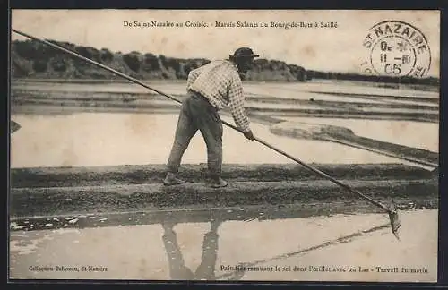 AK Bourg-de-Batz /Saillé, Marais Salants, Paludier avec un Las