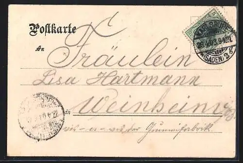 AK Karlsruhe, an der Reichspost